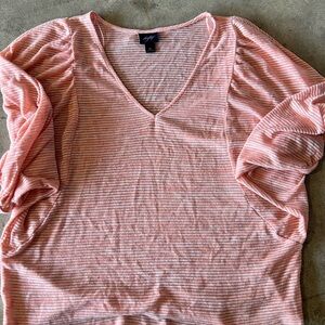 Daytrip Striped design Pink V-Neck Blouse from Buckle